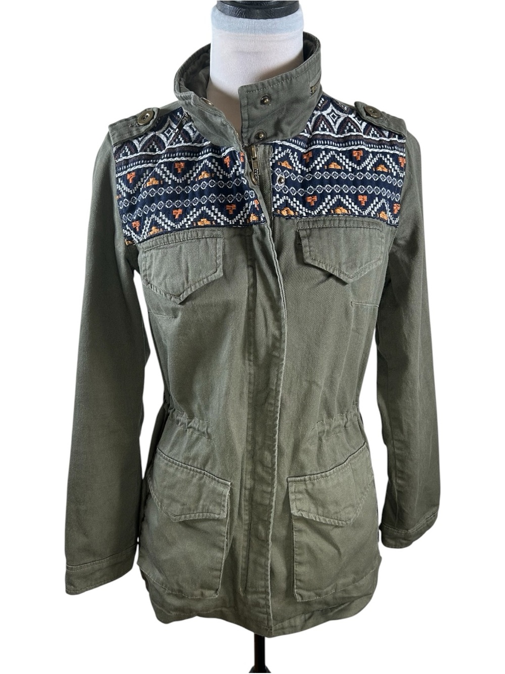 LA Hearts by PacSun embroidered Aztec yoke military utility anorak jacket Small